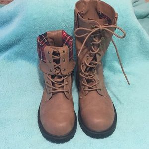 Torrid Fold Over Combat Boots (Wide Width). Sz 10